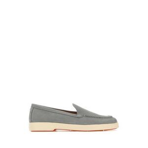 Santoni Women Grey Suede Yalta Loafers